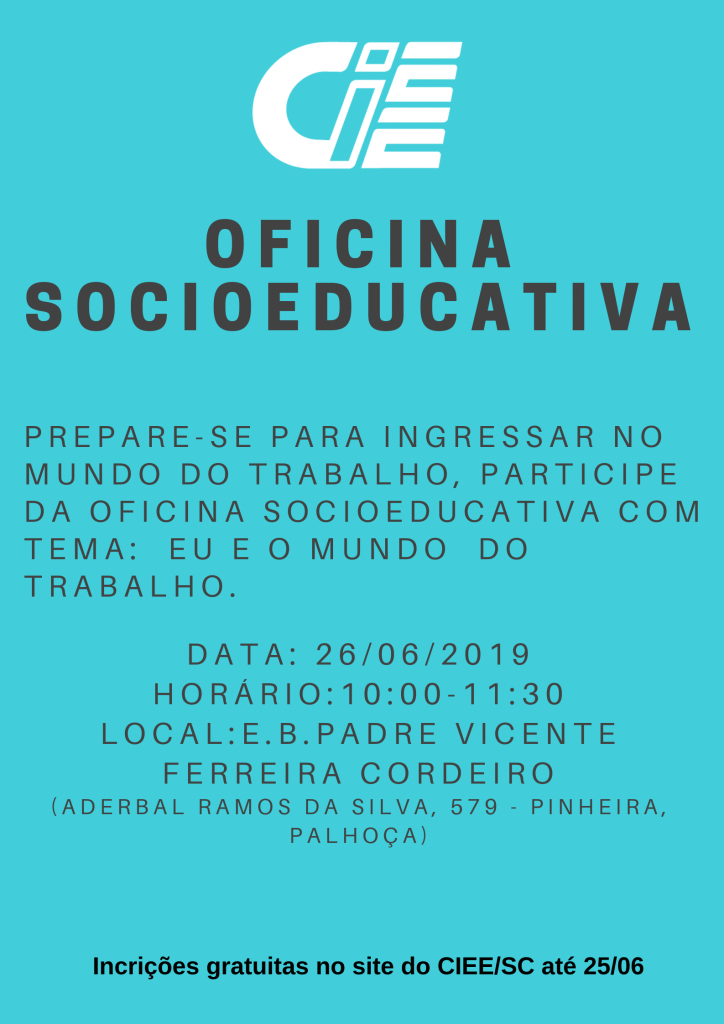 Inscrições abertas para Oficina Socioeducativa na Pinheira, em Palhoça