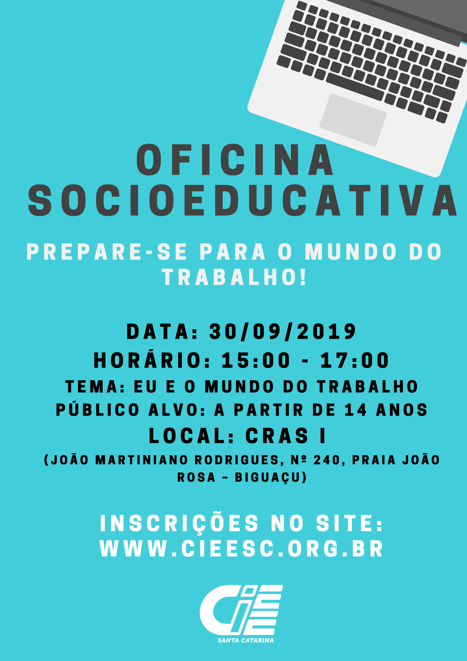 Inscrições Oficina Socioeducativa no CRAS I em Biguaçu